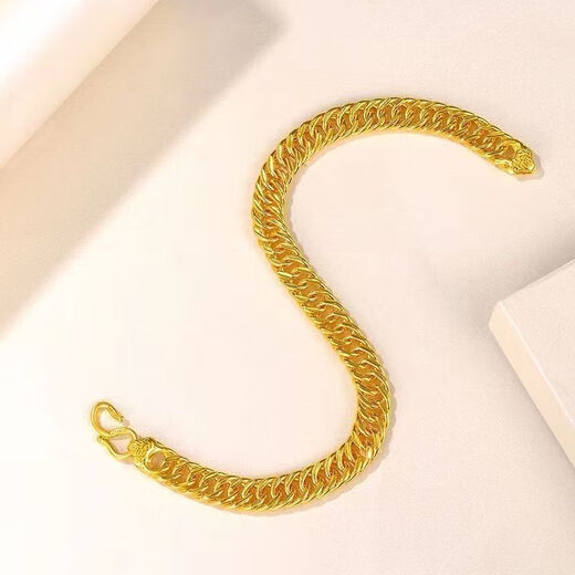
KZD Old Phoenix 9999 Soft Gold Real Gold Bracelet Men and Women Fashion Solid Gold Horse Whip Boss Chain Wide Face Gift Gold 9 Boss Bracelet 18 grams Original price 13,968 yuan