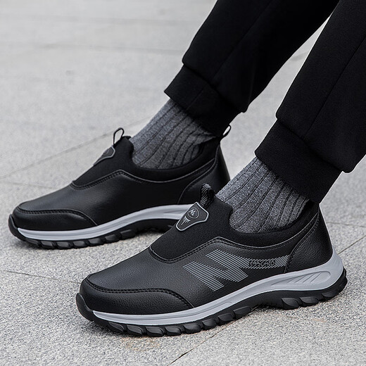 Adachiaki's official website shoes for autumn leather anti-slip middle-aged and elderly sports shoes for men's soft sole waterproof and steadily for women 9207 women's purple 39