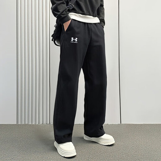 Under Armor casual trousers for men, running training, loose, comfortable and breathable sports pants 1390151 black 2XL