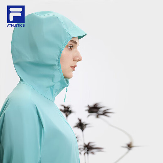 斐乐（FILA）官方女士梭织外套2025夏户外运动基础防晒连帽上衣 丹青蓝-BU S 160/80A/S