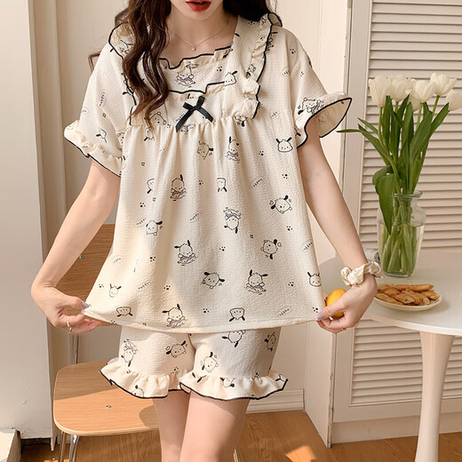 Yitangduo pyjamas pour femmes en été dessin animé short à manches courtes mince fille pacha chien doux et mignon style princesse extérieur porte des vêtements à la maison 7701 # m 80-100jin [Jin est égal à 0,5 kg]