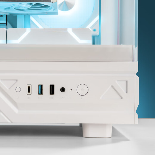 半岛铁盒（PADO）应龙沧溟 白色 ATX 游戏电脑台式机箱 支持360水冷 270°全视海景房 电源仓造型开孔高效散热