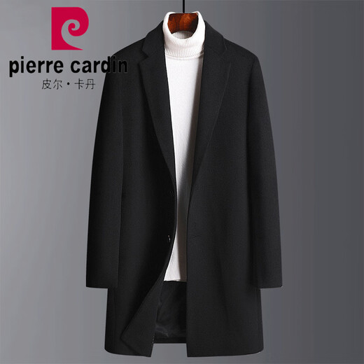 Pierre CARDIN woolen coat men's slim mid-length winter new windbreaker men's thick wool nie men's jacket gray (without cotton) M 170
