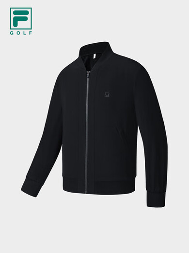 FILA men's woven jacket 2025 summer new golf sports simple base top dark black-BK L 175/96A/L