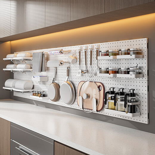 Jidaocook 16mm perforated board accessories hook e-sports wall hanging basket storage rack storage diy round hole universal magnetic suction U-shaped 2 pcs + L-shaped 5 pcs + J-shaped 5 pcs Hook installation 16mm hole spacing / 6mm aperture