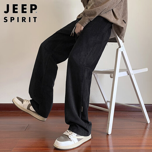 JEEP SPIRIT Jeep casual pants men's pants men's autumn and winter straight wide-leg high-end sports pants trendy American trousers