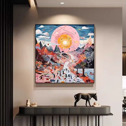 小众创意方板童心未泯高档艺术装饰画客厅餐厅挂画酒店背景墙 TRG3892 40X40可定制款晶瓷面铝合金金框