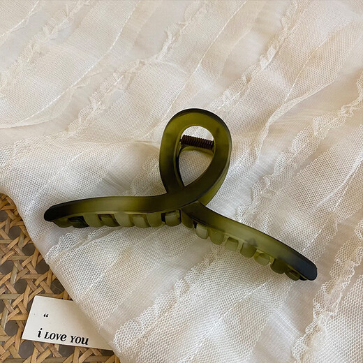 Korean version of frosted green hair clip back of the head elegant big scratch clip female shark clip internet celebrity temperament hair clip clip hair accessories gradient square scratch clip
