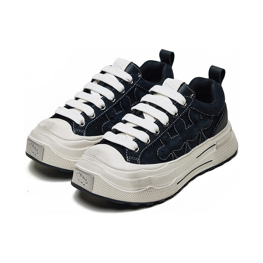 SHOOT BRAND重奏系列耐磨厚底帆布鞋 潮流小脏鞋 男女同款 黑色 38