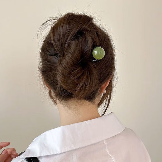 Kopfschmuck Retro Fleischbällchen High-End einfach 2025 Haarnadelhaarnadelhaarpin Französische Haarzubehör Temperament New Style Hair Clip Kopfschmuck Perlen U-förmige Haarnadel-Weiß-Perlen