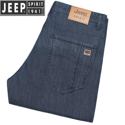 JEEP SPIRIT jeepsan silk jeans for men for summer thin loose straight high waist deep middle-aged men's trousers Munich-723 mulberry silk-thin style 31 size [waist circumference 2.4 feet]