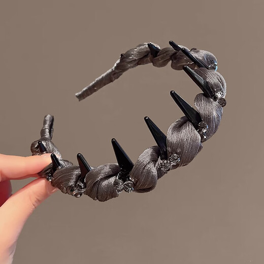 Kamalun (KAMALUN) light luxury women's headband 2025 new high-ceiling face wash special pressure hairpin high-end hair accessories outing headwear silver gray