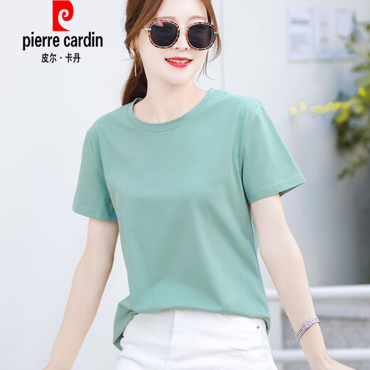 Pierre Cardin Cotton T-shirt pour femmes T-shirt à manches à manches courtes à manches courtes et à manches vertes à manches vertes à manches vertes à manche à manches d'été 6172 Purple clair à manches courtes M (recommandée 80-105 Jin [Jin équivaut à 0,5 kg]))