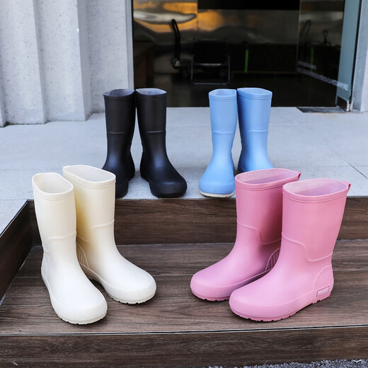 Women's new Japanese women's rain boots fashionable outside anti-slip water shoes Internet celebrity same versatile waterproof rain boots JD313 medium tube-khaki 39-40
