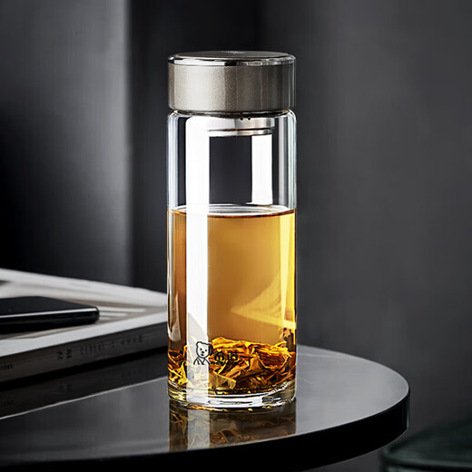 Heenoor offizielles Flaggschiff-Laden Glasbecher Einschichtiger mit Filtergitter Tee Tasse Herren transparent tragbare Wasserbecher Thermos Cup 400 ml natürliche Farbe XN-6195 mit Filtergitter senden Tasse Senden Tasse