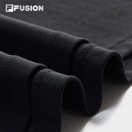 Fila FUSION Fila trendy brand women's knitted long-sleeved shirt 2025 autumn new fashion slim half zipper long T black-BK M 165/84A/M