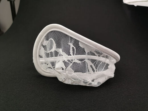 Men's C-string sexy invisible thong lace see-through seamless men's and women's fun underwear quality trendy inner white men's c one size fits all