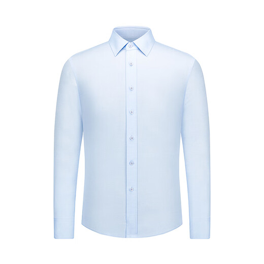 Youngor long-sleeved shirt men's cotton silk wool blended DP no-iron shirt full-body lining anti-wrinkle flat and stylish 2025 new product light blue VLTP119698IBY 40 (175/92Y)