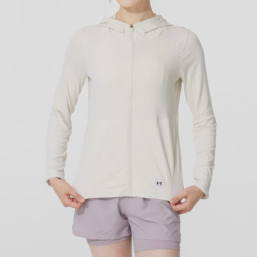 UNDER ARMOUR女装 2025新款运动服跑步健身透气休闲皮肤衣连帽薄款夹克外套 1390060-279/岩石/晒图退10 M