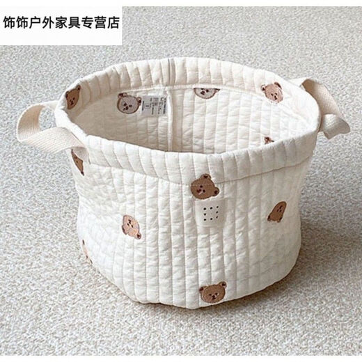 Winsio ins Nordic style cotton baby diaper clothes storage basket children's toys sorting bag basket bedside storage bag beige large olive sorting bag