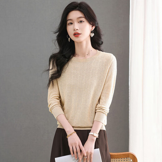 OEMG Internationaler First-Line-Marke High-End-Qualität runder Hals Dünner Pullover Frauen 2025 Basishemd Mode superqualität rot l