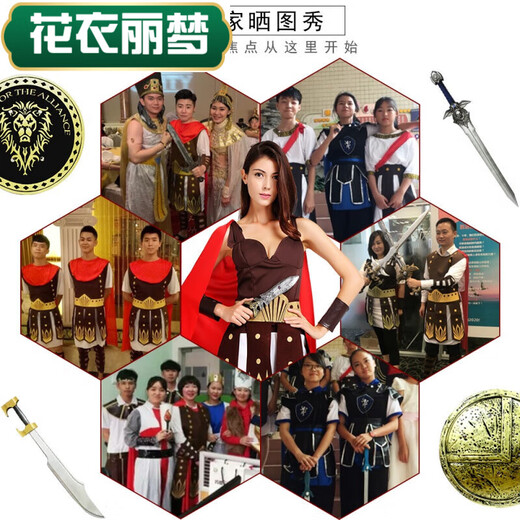 Blumenkleidung Limeng Griechisch Gladiator Erwachsener italienischer alter römischer spartanischer Krieger Kleidung Ninja Danzanzug AJ12052
