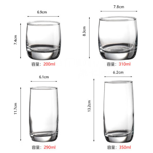 Shantou lincun transparent copa de vidrio simple restaurante de hotel para beber copa de agua taza de té copa de cerveza beber leche desayunar copa 13791 transparente 200 ml-6