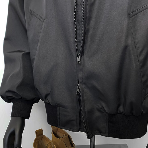 IZEXX bomber jacket men's autumn American silhouette short workwear stand collar baseball uniform JM88 black XL