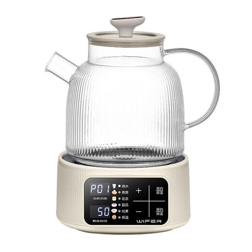 Household new flower teapot health pot tea brewer flower teapot constant temperature thickened high borosilicate glass kettle kettle electric kettle office thermal insulation tea kettle 1.5L 1.5L touch temperature adjustment model