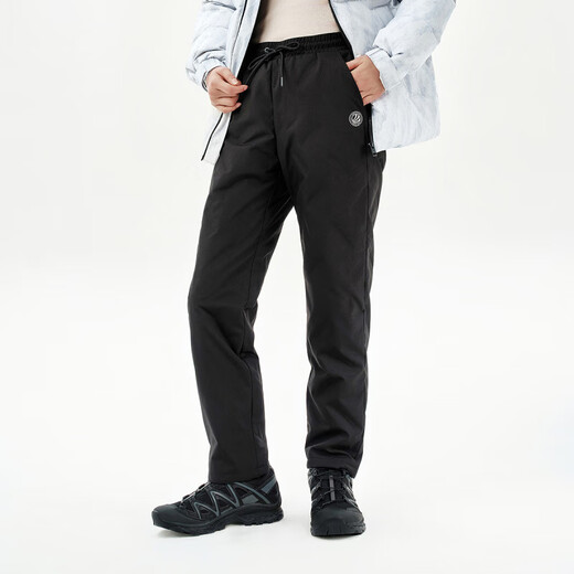 BOSIDENG 2025 Women's New Autumn and Winter Down Pants Men's and Women's Outerwear Casual Pants Straight Pants Plus Velvet Comfortable Black 8056 XS 155/62A