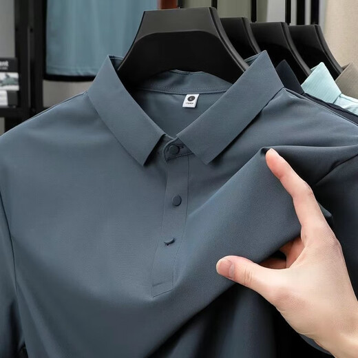 
zzang/ins light luxury high-end brand ice-sensing short-sleeved POLO shirt men's summer new casual lapel business t-shirt top 12357 black 3XL (recommended 165-180Jin [Jin equals 0.5 kg])