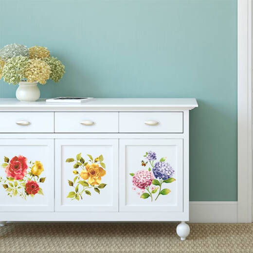Clcey Küchentoilette Fliesen wasserdichte Aufkleber Concealer Löcher Bad Badezimmer Badezimmer Glas Dekorative Aufkleber Papier Kreativität 12108 grüne Pflanzenblumen 3