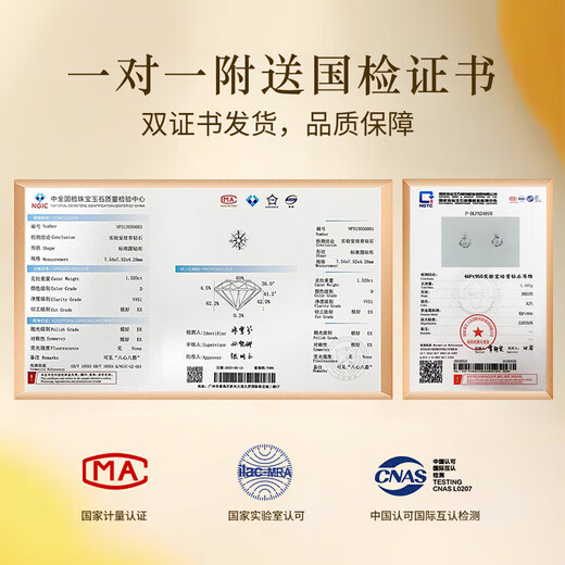 Givenchy Light Luxury Platinum Diamond Earrings Women's Platinum Earrings Earrings Jewelry Birthday Gifts for Girlfriends and Wife Platinum Cultured Diamond Six-Prong Earrings/Single 1 Carat