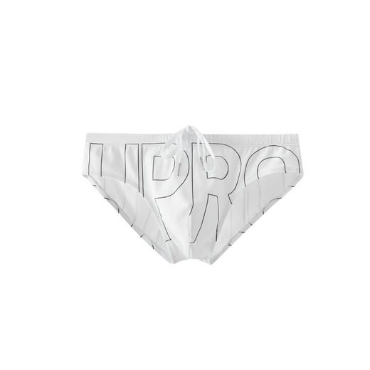Youpu UPRO Men's Swimming Briefs Letter Printed Swimming Briefs White M