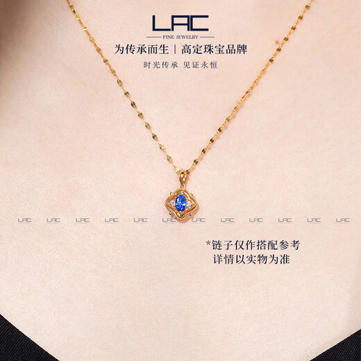 LACLAC jewelry 18k gold sapphire pendant (1g 18k gold chain included) main stone about 0.2 carats