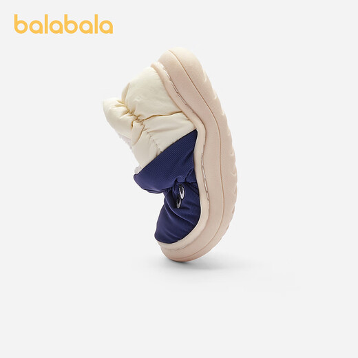 Balabala children's cotton slippers bag with boys and girls 2024 new velvet thickened cotton shoes autumn and winter home shoes China blue 80501 23