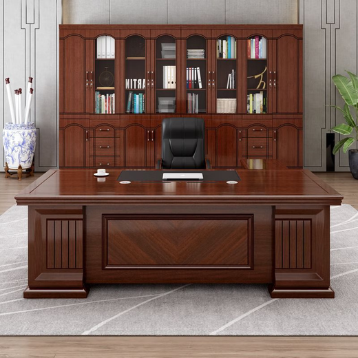Rongjiang boss desk office desk simple modern manager desk wood veneer executive desk president desk 2 meters desk + chair