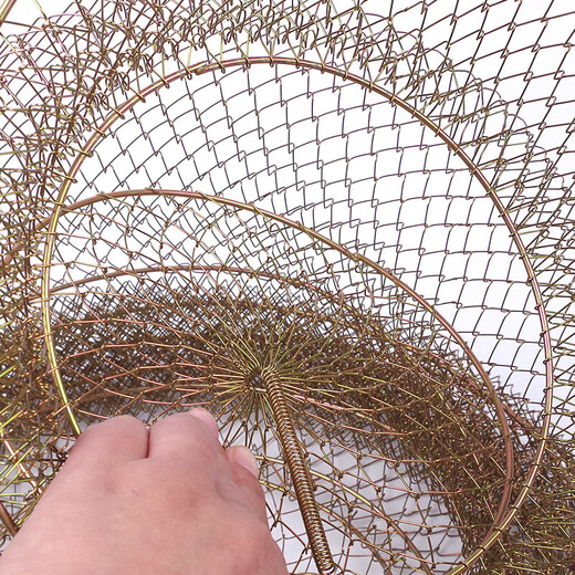 Outdoor portable metal fish protection net fishing net pocket fish cage folding stainless steel wild fishing sea fishing cage fishing net 45cm 0.72m sea water available (304 stainless steel wire)