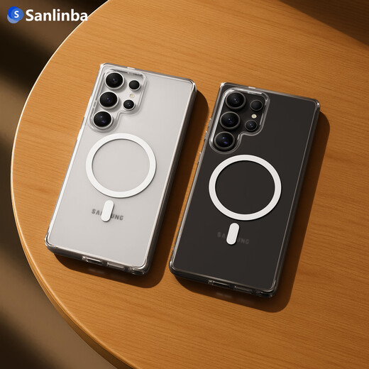 Sanlinba新款AG磨砂透明磁吸手机壳适用三星S25Ultra/S24Ultra/S25+防摔手机套高级感简约金属按键保护壳 AG磨砂透明 三星Galaxy S24 Ultra
