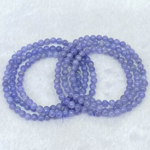 Chili natural tanzanite three-circle bracelet for women, fashionable, fresh and simple, crystal multi-circle bracelet, jewelry, gift, versatile 2/4-4.2MM/round beads/three circles