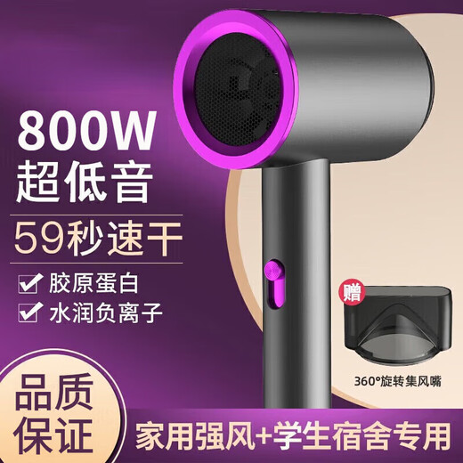 LNGA LANDGRE German quality hair dryer household high-quality silent negative ion high power does not hurt hair student dormitory portable hair dryer home appliance gift electric dryer gray 800w student dormitory recommended gift box