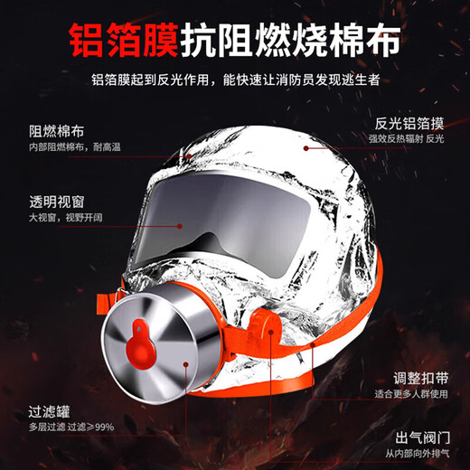 Fire mask anti-virus and anti-smoke mask 3C certified rental hotel fire escape filter self-rescue respirator TZL30A fire mask children's CCC certification