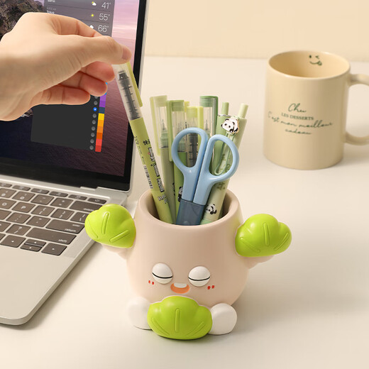 Qile birthday gift for women without anxiety Pen holder Teacher's Day souvenir desk decoration for school season workstation decoration (keep it easy)