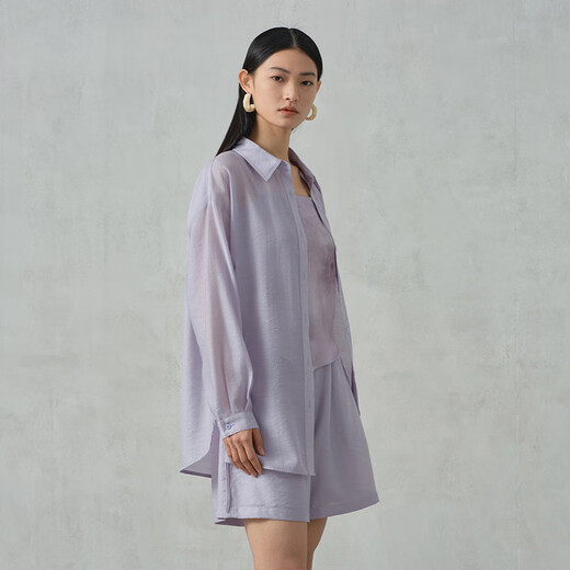 Ayilian [same style in the mall] casual suit for women in summer 2025 new three-piece set fashionable loose shirt shorts Yunyu Zi M
