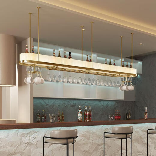 Hanoufei [luxe léger] Bar de luxe léger Rack de vin suspendu Creative Changhong acrylique brillant vin rouge Pot Hôtel Restaurant Bar Rose Gold Color Style 2: 12035