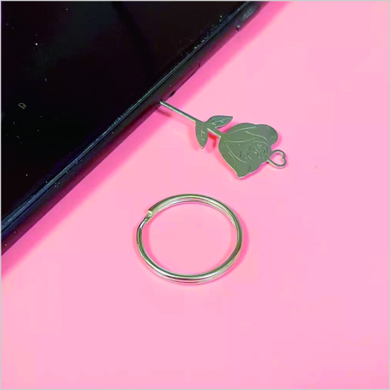 Stainless steel rose phone card extraction pin SIM card thimble suitable for all Apple OPPO VIVO models 1 ring + 2 card extraction pins (exclusive for the event)