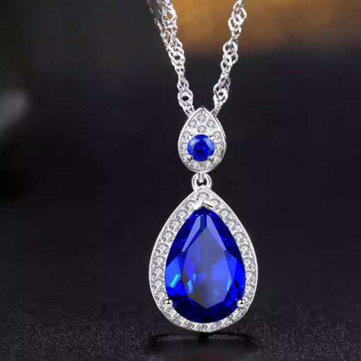 DL 1998 Fat Donglai same style tanzanite pendant sapphire pendant for women Japanese and Korean silver plated 18k gold colored gemstone necklace expensive