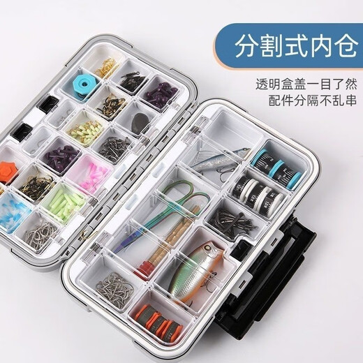 Kaximu Fishing Accessories Waterproof Lure Box Lure Box Tools Fishing Gear Fishhook Storage Box False Bait Double-layer Supplies Small Ordinary Black Not Waterproof