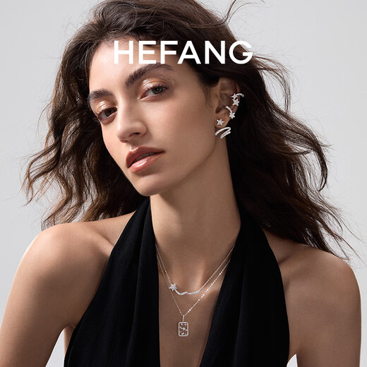 HEFANG Hefang Jewelry Starlight Ribbon Earrings Stud Earrings Women's Light Luxury High-end Birthday Gift for Girlfriend Earrings/Silver