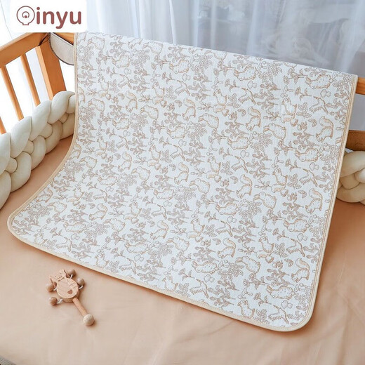 Urine cushion baby can wash water in summer urine cushion baby can wash waterproof and breathable baby can wash cotton all seasons 70*100cm [Don't be afraid of leakage] Hibiscus flower